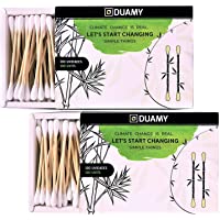Los mejores  - 600 bastoncillos ecológicos de algodón y bambú naturales. 2 packs de 300 hisopos en cajas de cartón. Bastoncillos de…